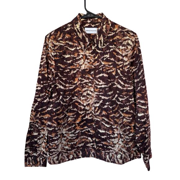 Alfred Dunner Animal Instinct Jacket 10 Gold Shimmer Brown Stretch NWT - Picture 8 of 11